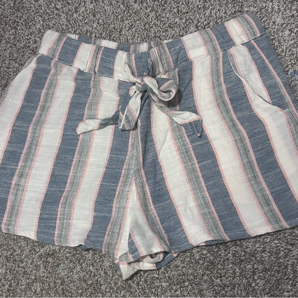 Striped Blue and White Women's Shorts